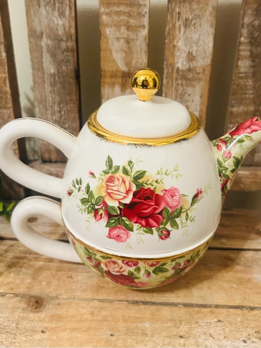 Vintage Royal Albert Old Country Roses Tea For One 3 Piece Set